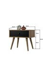 Noptiera, Hanah Home, Vita 5106, 55x49x55 cm, PAL, Nuc / Negru