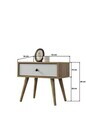 Noptiera, Hanah Home, Vita 5107, 55x49x55 cm, PAL, Nuc/Alb
