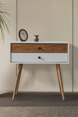Dulap, Hanah Home, Vita 5204, 80x78x36 cm, PAL, Alb/Maro
