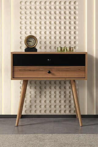 Dulap, Hanah Home, Vita 5206, 80x78x36 cm, PAL, Nuc / Negru