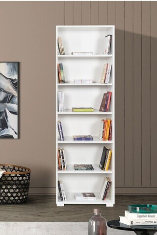 Corp biblioteca, Hanah Home, Evm 8124, 60x187x30 cm, PAL, Alb