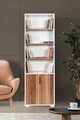 Corp biblioteca, Hanah Home, Evm 8101, 60x187x30 cm, PAL, Alb/Maro