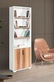 Corp biblioteca, Hanah Home, Evm 8101, 60x187x30 cm, PAL, Alb/Maro