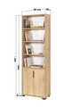 Corp biblioteca, Hanah Home, Evm 8102, 60x187x30 cm, PAL, Maro