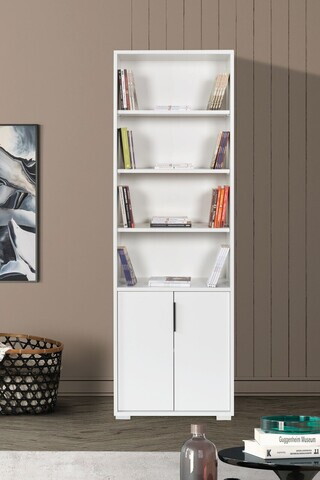 Corp biblioteca, Hanah Home, Evm 8104, 60x187x30 cm, PAL, Alb