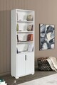 Corp biblioteca, Hanah Home, Evm 8104, 60x187x30 cm, PAL, Alb