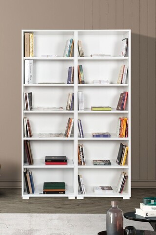Corp biblioteca, Hanah Home, Evm 8224, 120x187x30 cm, PAL, Alb