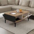 Masuta de cafea, Hanah Home, Sare 2001, 90x41.5x60 cm, PAL, Stejar Safir / Alb / Antracit