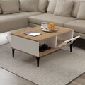 Masuta de cafea, Hanah Home, Sare 2002, 90x41.5x60 cm, PAL, Stejar Safir / Alb