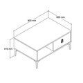Masuta de cafea, Hanah Home, Sare 2002, 90x41.5x60 cm, PAL, Stejar Safir / Alb