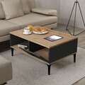 Masuta de cafea, Hanah Home, Sare 2003, 90x41.5x60 cm, PAL, Stejar safir / Antracit
