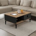 Masuta de cafea, Hanah Home, Sare 2003, 90x41.5x60 cm, PAL, Stejar safir / Antracit