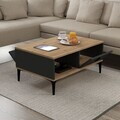 Masuta de cafea, Hanah Home, Sare 2003, 90x41.5x60 cm, PAL, Stejar safir / Antracit