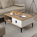Masuta de cafea, Hanah Home, Sare 2005, 90x41.5x60 cm, PAL, Stejar Safir / Alb