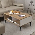 Masuta de cafea, Hanah Home, Sare 2005, 90x41.5x60 cm, PAL, Stejar Safir / Alb