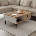 Masuta de cafea, Hanah Home, Sare 2005, 90x41.5x60 cm, PAL, Stejar Safir / Alb