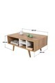 Masuta de cafea, Hanah Home, Sina 2020, 90x43x55 cm, PAL, Stejar Safir / Alb