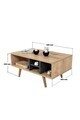 Masuta de cafea, Hanah Home, Sina 2021, 90x43x55 cm, PAL, Stejar safir / Antracit