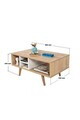 Masuta de cafea, Hanah Home, Sina 2023, 90x43x55 cm, PAL, Stejar Safir / Alb