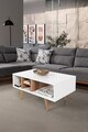 Masuta de cafea, Hanah Home, Sina 2024, 90x43x55 cm, PAL, Alb/Maro