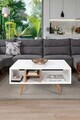 Masuta de cafea, Hanah Home, Sina 2024, 90x43x55 cm, PAL, Alb/Maro