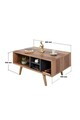 Masuta de cafea, Hanah Home, Sina 2026, 90x43x55 cm, PAL, Nuc / Antracit