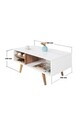 Masuta de cafea, Hanah Home, Venüs 2031, 90x43x55 cm, PAL, Alb/Maro