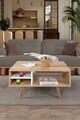Masuta de cafea, Hanah Home, Venüs 2032, 90x43x55 cm, PAL, Stejar Safir / Alb