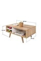Masuta de cafea, Hanah Home, Venüs 2032, 90x43x55 cm, PAL, Stejar Safir / Alb