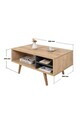 Masuta de cafea, Hanah Home, Venüs 2033, 90x43x55 cm, PAL, Stejar safir / Antracit