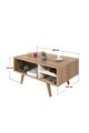 Masuta de cafea, Hanah Home, Venüs 2035, 90x43x55 cm, PAL, Stejar Safir / Alb