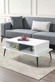 Masuta de cafea, Hanah Home, Şile 2012, 100x40x56 cm, PAL, Alb / Antracit