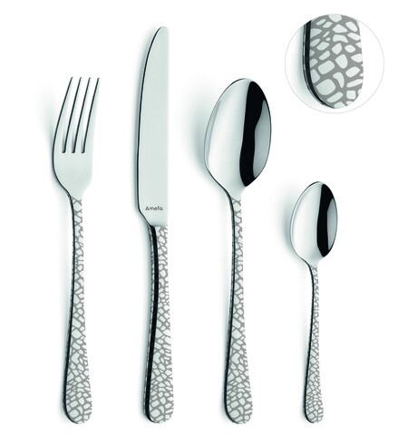 Set tacamuri pentru 6 persoane,24 piese, Amefa, Cobble, inox