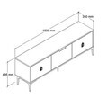 Comoda TV, Hanah Home, Neva 3502, 150x50x35 cm, PAL, Stejar / Alb