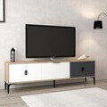 Comoda TV, Hanah Home, Neva 3801, 180x50x35 cm, PAL, Stejar / Alb / Antracit