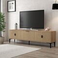 Comoda TV, Hanah Home, Neva 3803, 180x50x35 cm, PAL, Stejar