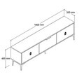 Comoda TV, Hanah Home, Neva 3803, 180x50x35 cm, PAL, Stejar
