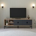 Comoda TV, Hanah Home, Era 3505, 150x50x35 cm, PAL, Stejar safir / Antracit