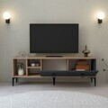 Comoda TV, Hanah Home, Era 3505, 150x50x35 cm, PAL, Stejar safir / Antracit