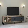Comoda TV, Hanah Home, Era 3505, 150x50x35 cm, PAL, Stejar safir / Antracit