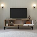 Comoda TV, Hanah Home, Era 3506, 150x50x35 cm, PAL, Stejar / Alb