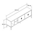 Comoda TV, Hanah Home, Era 3506, 150x50x35 cm, PAL, Stejar / Alb
