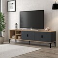 Comoda TV, Hanah Home, Era 3805, 180x50x35 cm, PAL, Stejar safir / Antracit