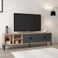 Comoda TV, Hanah Home, Era 3805, 180x50x35 cm, PAL, Stejar safir / Antracit