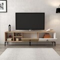 Comoda TV, Hanah Home, Era 3806, 180x50x35 cm, PAL, Stejar / Alb