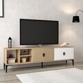 Comoda TV, Hanah Home, Era 3806, 180x50x35 cm, PAL, Stejar / Alb