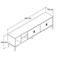 Comoda TV, Hanah Home, Era 3806, 180x50x35 cm, PAL, Stejar / Alb