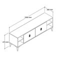 Comoda TV, Hanah Home, Deren 3507, 150x47x35 cm, PAL, Maro