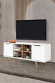Comoda TV, Hanah Home, Sina 3318, 130x59x35 cm, PAL, Alb/Maro