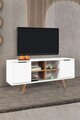 Comoda TV, Hanah Home, Sina 3318, 130x59x35 cm, PAL, Alb/Maro